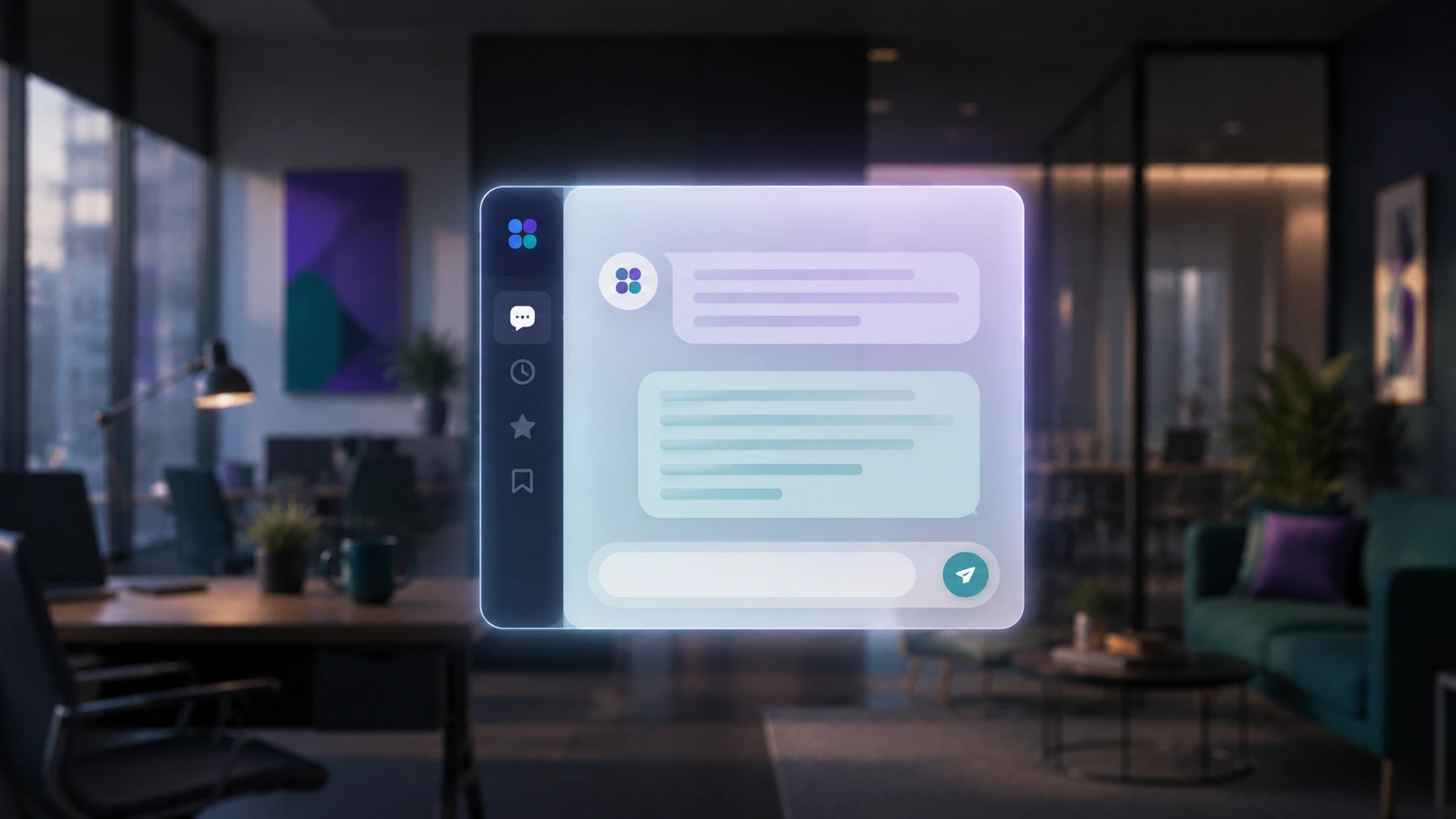 One calm interlocutor in a modern office â a single AI agent instead of a zoo of bots